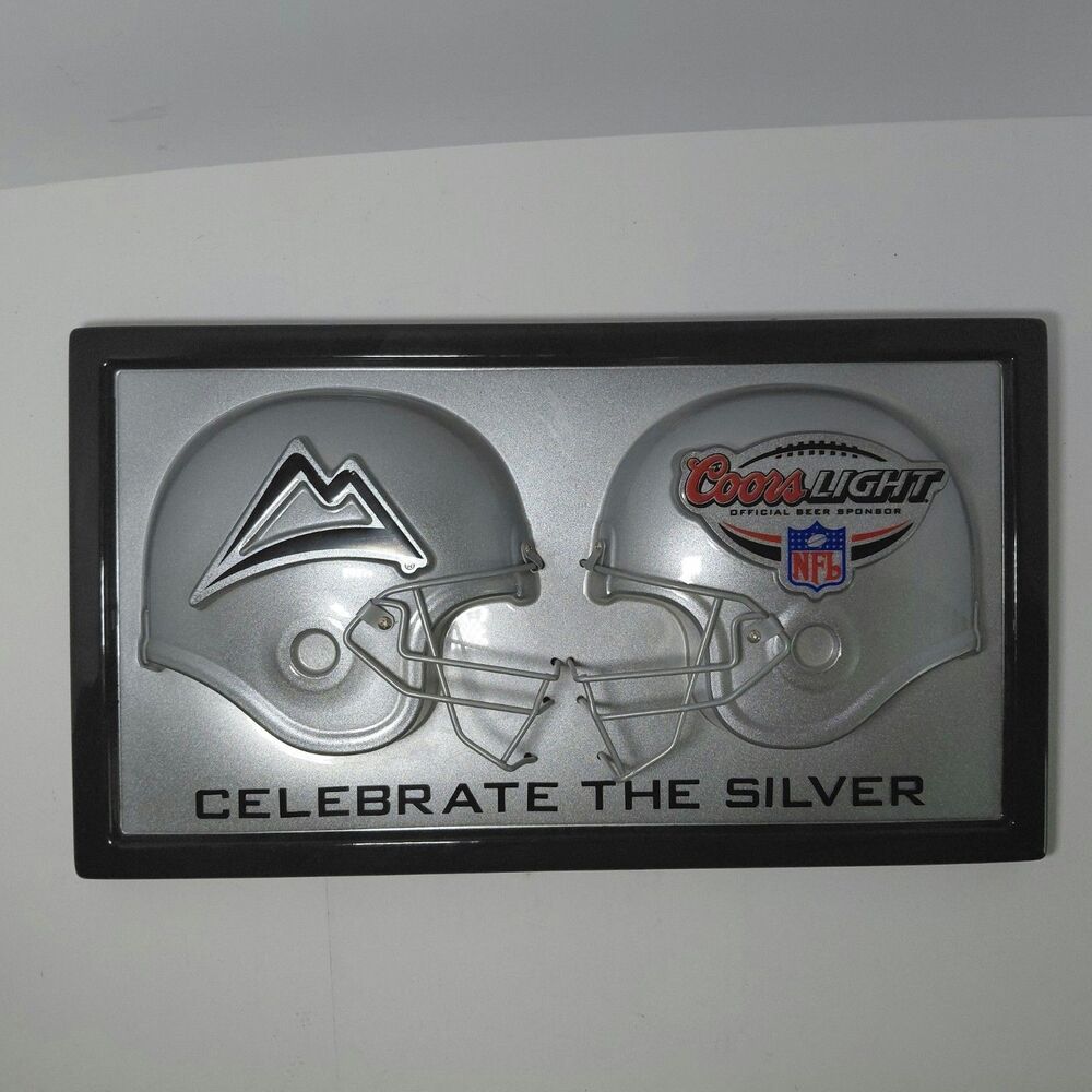 J2 Design Coors Light Silver NFL Official Sponsor Helmet Wall Plaque 2007